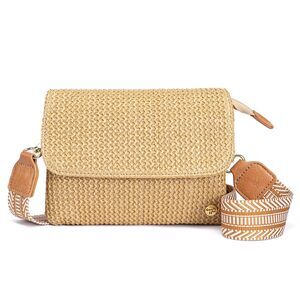 4853 Faux Straw Small Summer Purses Crossbody Beach Bags for Cruise Travel